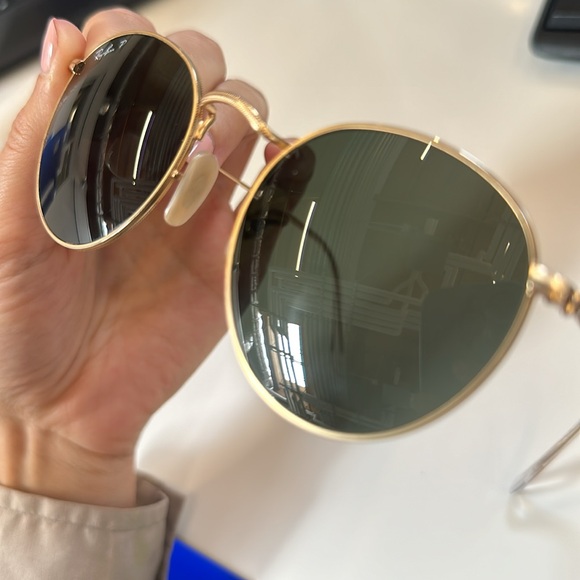 Ray-Ban Sunglasses David Gold Frame Green Lenses Polarized - Picture 6 of 6